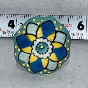 Decorative Ceramic Anthro Flower Cabinet Knob